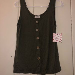 Free Kisses Olive Green tank top. Brand New.
